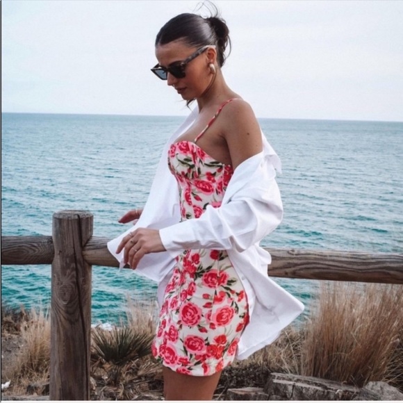 New Zara | Floral Print Corset Style Dress - Picture 7 of 10